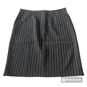 Vintage Emporio Armani Wool Blend Black and White Striped Skirt Size 12